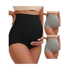 3 пачки женских высоких трусов для беременных с эффектом подтяжки бедер бесшовные комфортные Inspire Chic, Gray Black
