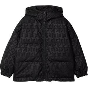 Утепленная курка приталенная Kids' FENDI, черный