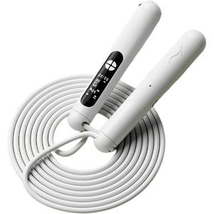 LINING Электронная скакалка для фитнеса Casual Entertainment Unisex с силиконовым тросом и ПВХ-ручками, длина 2.8 м, цвет белый