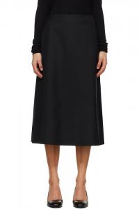 Шерстяная юбка миди Tonywack, черный