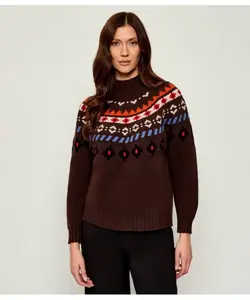 Шерстяная полуводолазка Hardy Loose fit Weekend Maxmara, коричневый