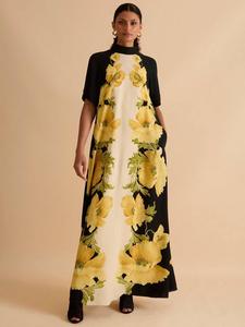 Флоральное платье макси с высоким воротником FLORERE, Multi