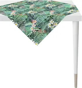 APELT среднее одеяло "6852 SUMMERTIME, летнее оформление, лето ", (1 шт.), с тропическим мотивом, цифровая печать 85х85 см, цвет grün, bunt