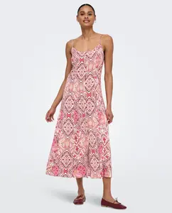 Женское длинное платье с принтом Only, розовый