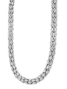 Adeliás Женское колье из нержавеющей стали со стразами, 34 см, серебристое