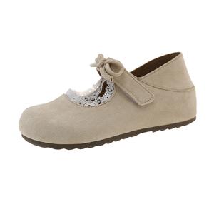 Alxnan Бежевые балетки Mary Jane, цвет Beige