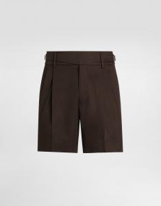 Шорты из хлопковой габардины с двойными вытачками Dolce & Gabbana, коричневый