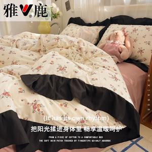 Yalu Комплект постельного белья 1.5м, 4 предмета, пододеяльник 180*220см, Rose Milk Candy, мягкий, не скатывается