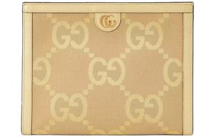 GUCCI Клатч Ophidia Canvas With Leather женский бежевый/желтый