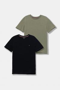 Детская хлопковая футболка Tommy Hilfiger, зеленый