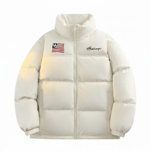 Пуховик Unisex с воротником стойкой утепленный HUANQIU, бежевый оранжевый