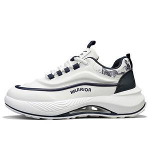 WARRIOR Мужские дышащие повседневные кроссовки с амортизацией и износостойкой подошвой бежево-синие, цвет Beige/Dark Blue (Low-Top)