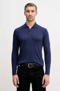 Хлопковый лонгслив Sisley, темно-синий