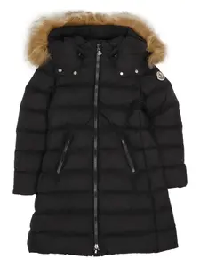 Пуховик Abelle с капюшоном Moncler Enfant, черный