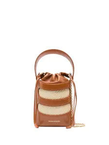 Alexander McQueen мини-сумка-ведро Rise, коричневый