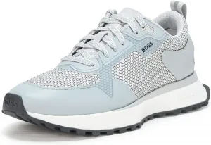 Кроссовки BOSS для мужчин с большой логотипной вставкой и комбинированной сеткой на шнуровке