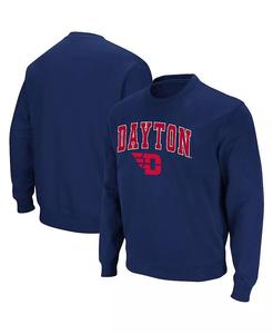 Мужская темно-синяя толстовка Dayton Flyers Arch and Logo Tackle Twill Pullover Colosseum