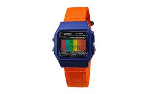 CASIO Мужские часы Retrofit Series с кварцевым механизмом и нейлоновым ремешком, черный циферблат