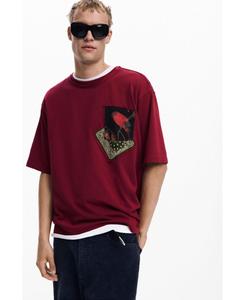 Мужская футболка с карманом - повседневная модель Desigual, Orange