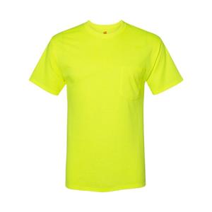 Футболка с карманами Hanes Workwear, цвет Safety Green