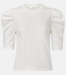 Хлопковый топ с драпировкой Frame, белый