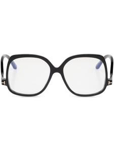 TOM FORD Eyewear солнцезащитные очки в массивной прямоугольной оправе, черный