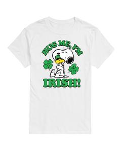 Мужская футболка с коротким рукавом Peanuts ко Дню Святого Патрика "Обними меня, я ирландец" AIRWAVES, White