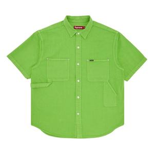 Рубашка Supreme Loose Fit Short-Sleeve Denim Painter Shirt, Green