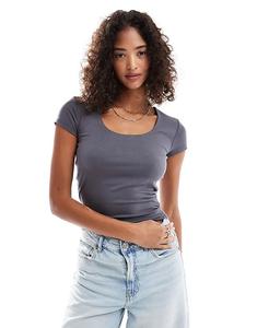 Топ Cotton On Byron с квадратным вырезом и короткими рукавами в цвете «обожженные угли» Cotton On