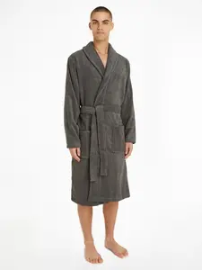 Халат Tommy Hilfiger Underwear (комплект, 2 шт., с поясом), с накладными карманами, серый