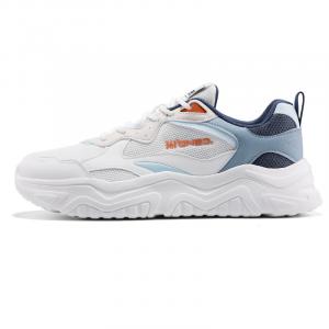 361° Кроссовки для бега на короткие дистанции с низким верхом, нескользящие, износостойкие, амортизирующие, мужские, цвет белый-синий