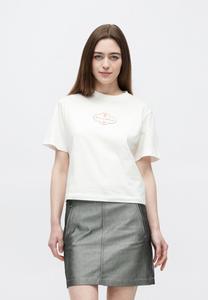 Футболка Calvin Klein Jeans BOXY TEE COCTAIL LOGO TEE, White Greige/Off-White