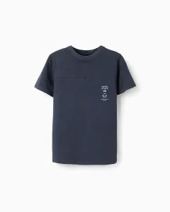 Футболка для мальчика 100% хлопок с рисунком Zippy, темно-синий