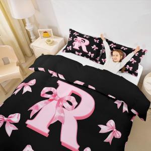 Erosebridal Детский комплект постельного белья R с розовым бантом и бабочками, Pink R