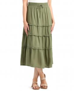 Юбка-миди из жатой ткани для подростков BCX, Olive