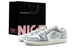 Jordan Air 1 устойчивые к истиранию низкие баскетбольные кроссовки Unisex Silver Gray