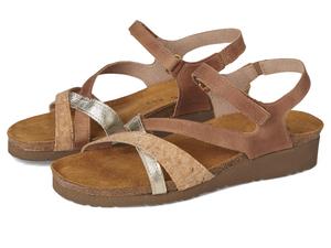 Сандалии Naot Sophia, цвет Latte Brown Leather/Cork Leather/Radiant Gold Leather