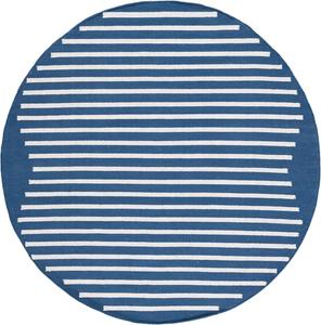 Ковер SAFAVIEH, 183 x 183 см, Montauk Collection, Navy & Ivory, ручной работы, плоское плетение, бохо-кантри, хлопок, современная полоска, идеально для помещений с высокой проходимостью в гостиной, спальне (MTK313N)