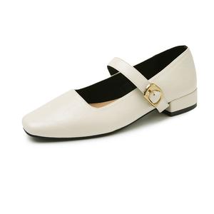 WUJI Мэри Джейн на платформе 3 см женские бежевые, цвет Beige