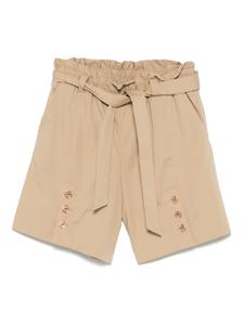 Шорты из поплина с поясом TWINSET Kids, коричневый