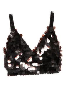 Треугольный топ, украшенный пайетками P.A.R.O.S.H., коричневый