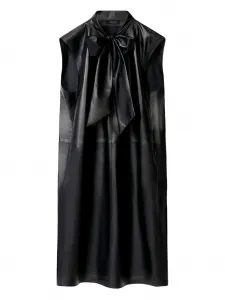 Платье миди без рукавов с галстуком на шее Fabiana Filippi, черный