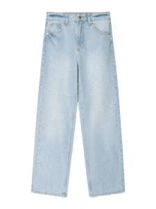 Джинсы с широкими штанинами Bershka, синий деним