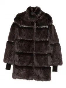 Миди-куртка из искусственного меха Patrizia Pepe, коричневый