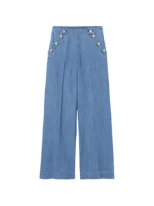 Джинсы клеш на пуговицах Claudie Pierlot, синий