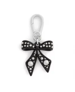 Коллекционная подвеска-бантик из искусственного жемчуга Coach, black/rhodium