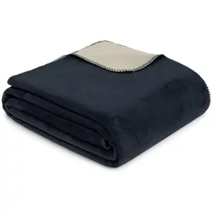 Плед Двусторонний плед Dublin в модных цветах Ibena, темно-синий/песочный