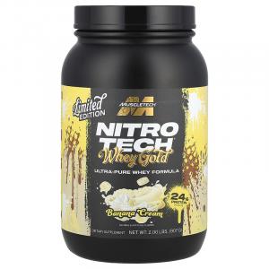 MuscleTech, Nitro Tech Whey Gold, банановый крем, 907 г (2 фунта)