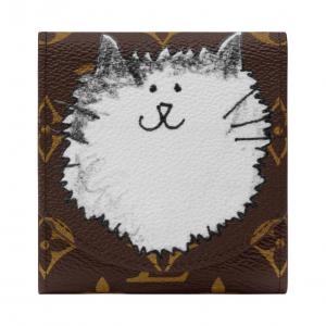 LOUIS VUITTON Кошелёк из кожи с принтом в виде котёнка