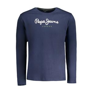 Синяя хлопковая футболка Pepe Jeans, синий